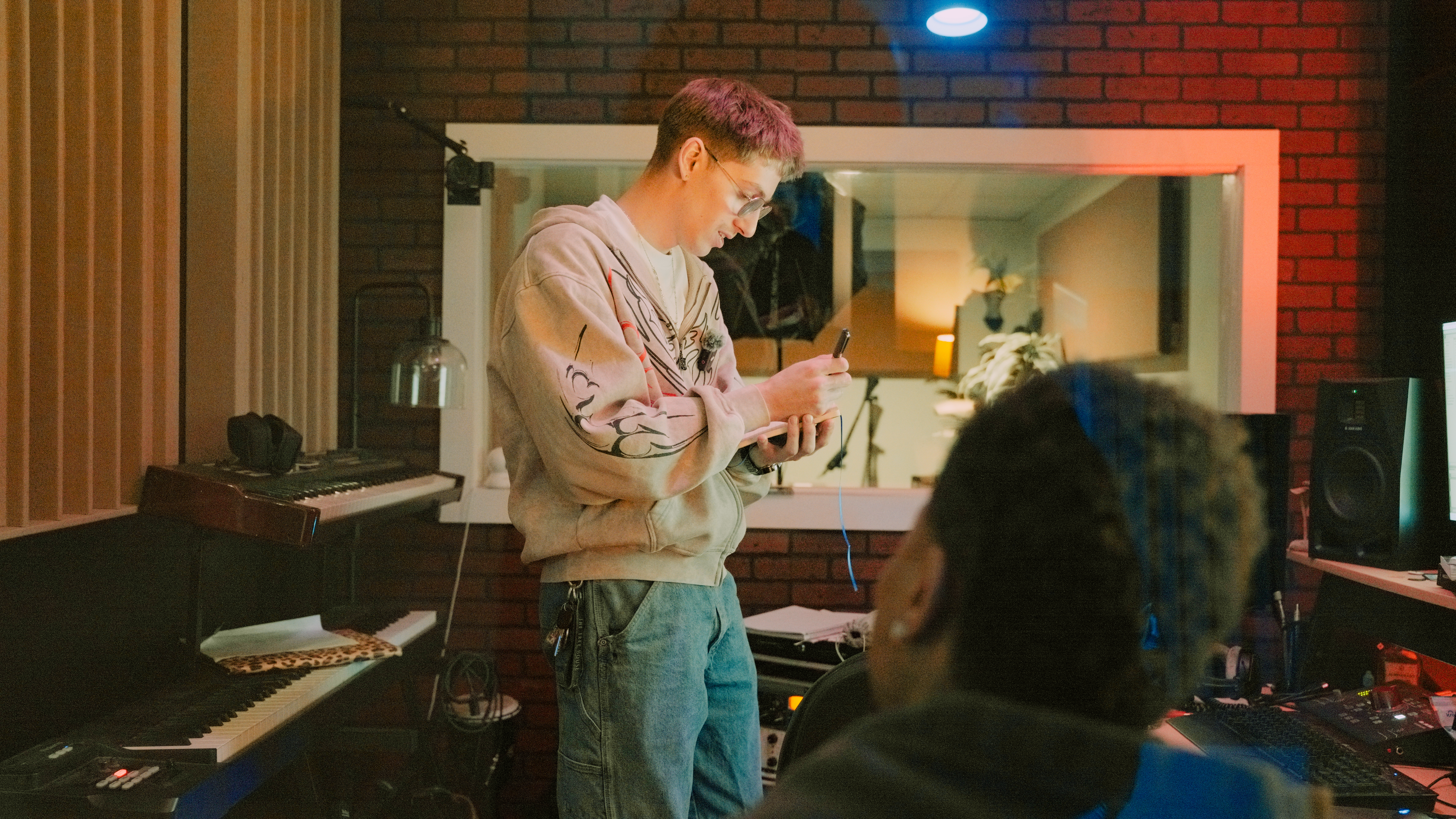 Artist writing and creating beats in Sweet Dreams Studio B