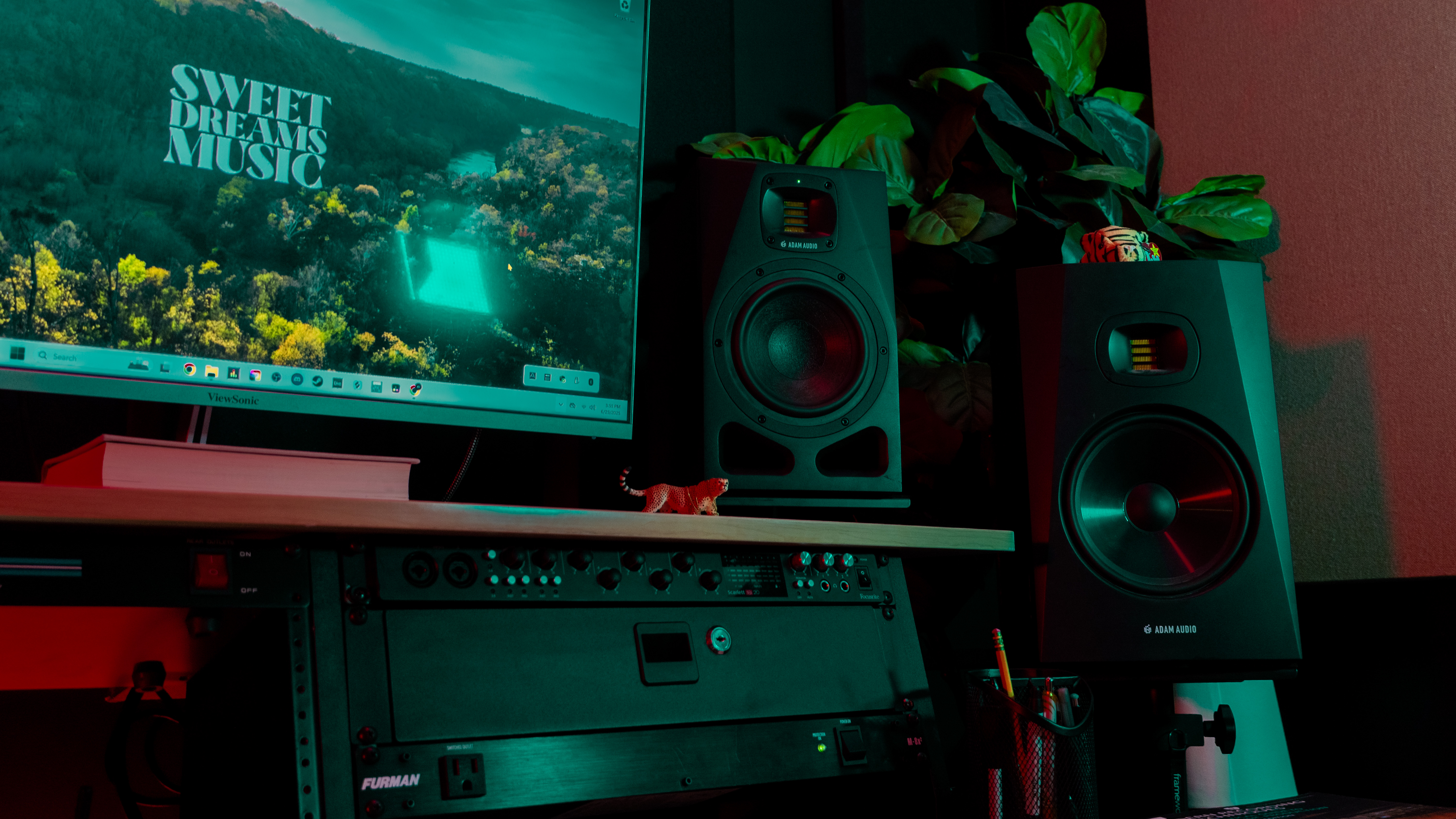 Low angle view of Sweet Dreams Studio B with dramatic aesthetic lighting